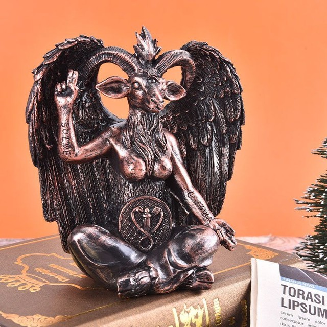 Satan Goat Baphomet Statue Hanging Knocker Plate Wall Decor Ornaments Sculpt~m' Satan Goat Baphomet Statue Hanging Knocker Plate Wall Decor Ornaments Sculpt~m'