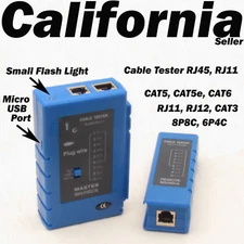 RJ11 RJ12 RJ45 CAT5 CAT5e CAT6 3 Cable Network LAN Cable Tester 6P4C 6P6C 8P8C