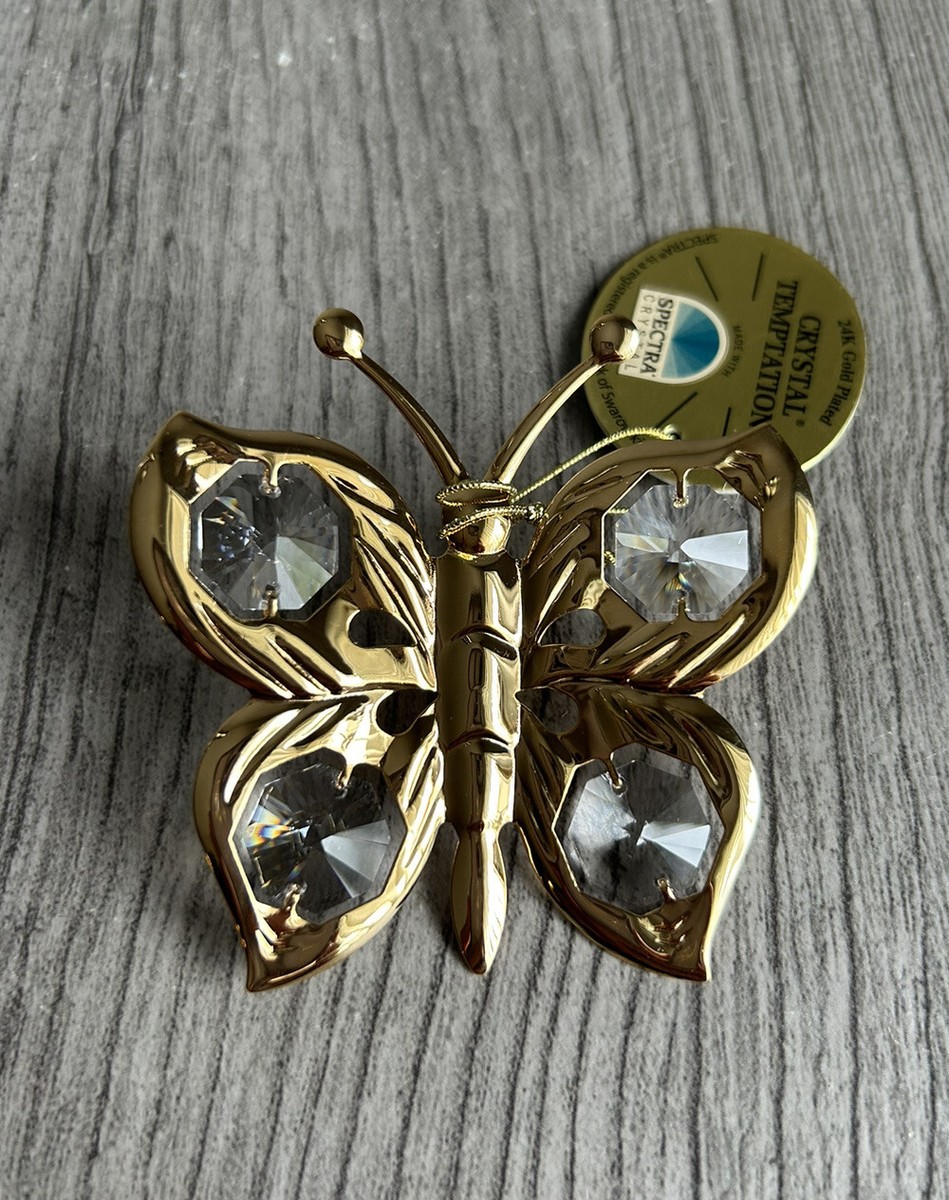 Crystal temptations 24k gold plated butterfly with Spectra