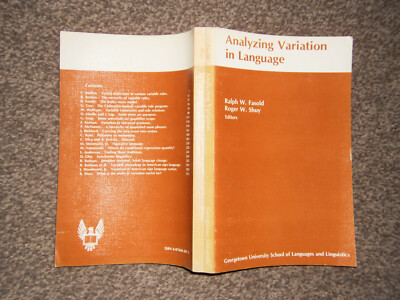 Analyzing Variation in Language edited by Fasold & Shuy PB 1975