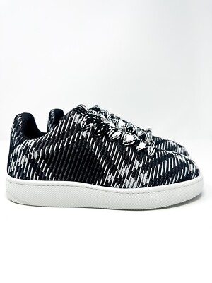 Burberry Men\'s Check Knit Low Top Sneakers Black/White Burberry Check Knit Box Low-Top Sneakers Men main image 4