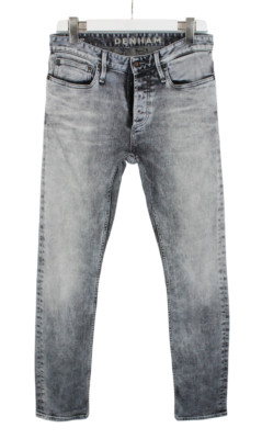 DENHAM Razor Slim Fit Herrenjeans W30 Fade Effekt Knopf Fly Whiskers Denim