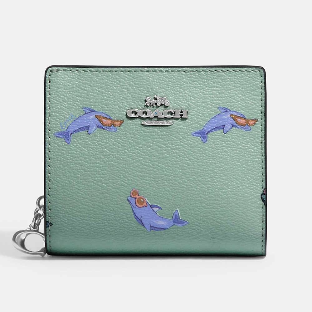 NWT Coach Snap Wallet With Dolphin Print CK436 | eBay