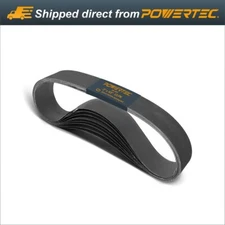 POWERTEC 2 x 42" Sanding Belt 320 Grit 10 pcs Silicon Carbide Sandpaper 424232S