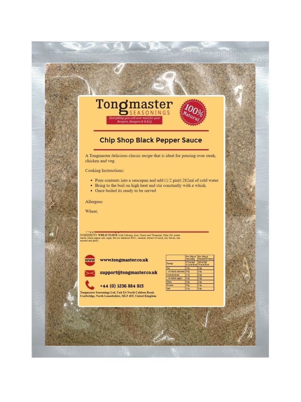 10 x Tongmaster Secret Recipe Chip Shop Style Black Pepper Sauce - 35g