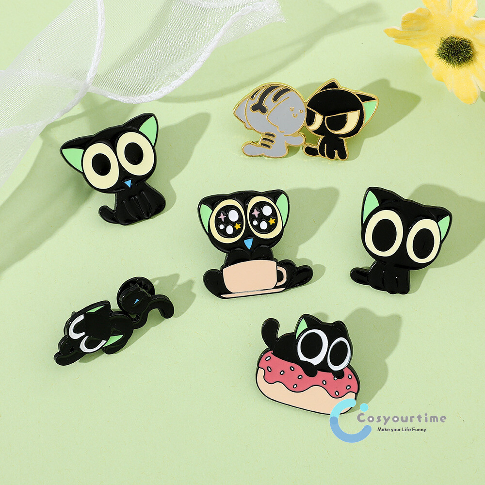 The Legend of LUOXIAOHEI Luo Xiaohei Hei Black Cat Metal Brooch The Legend of LUOXIAOHEI Luo Xiaohei Hei Black Cat Metal Brooch