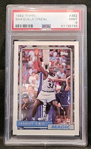 1992 Topps #362 Shaquille Oneal Rookie RC PSA 9 MINT Magic Lakers Shaq