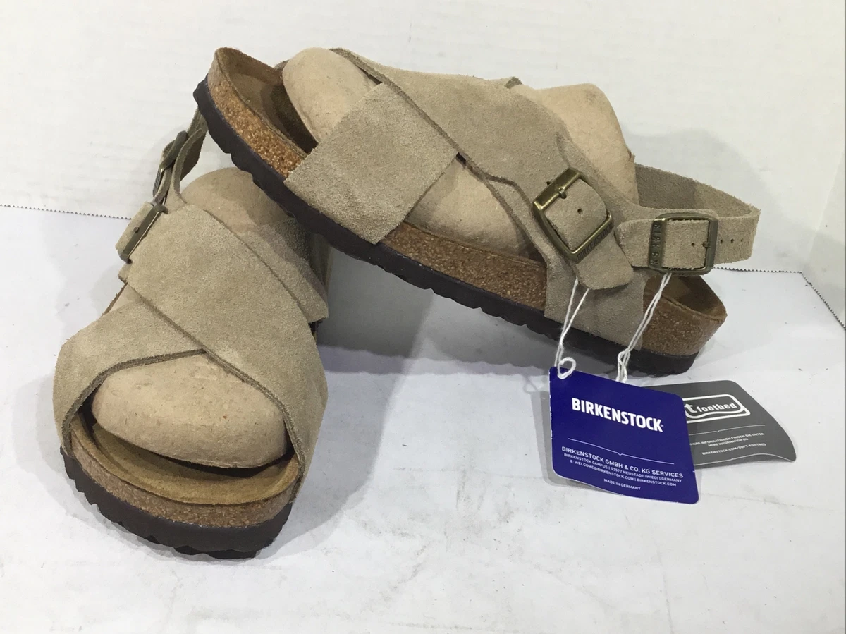 Birkenstock Women s Size 7 EU 38 Narrow Tulum Taupe Suede Sandals Y23 643
