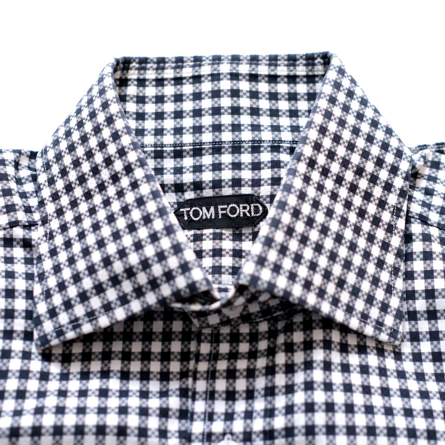 TOM FORD Dress Shirt French Double Cuff Black & W… - image 3