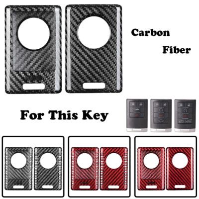 Carbon Fiber Car Remote Smart Key Fob Case Cover Bag For Chevrolet C7 Corvette