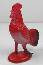Figura de juguete de animal de plástico de 2" de alto de gallo rojo sin marca