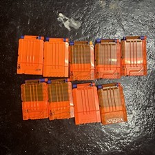 Nerf Dart Gun 6 Round Ammo Magazine Clip - Lot of 9 With Darts