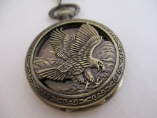 Eagle Bronze Toned Pocket Watch Analog Quartz