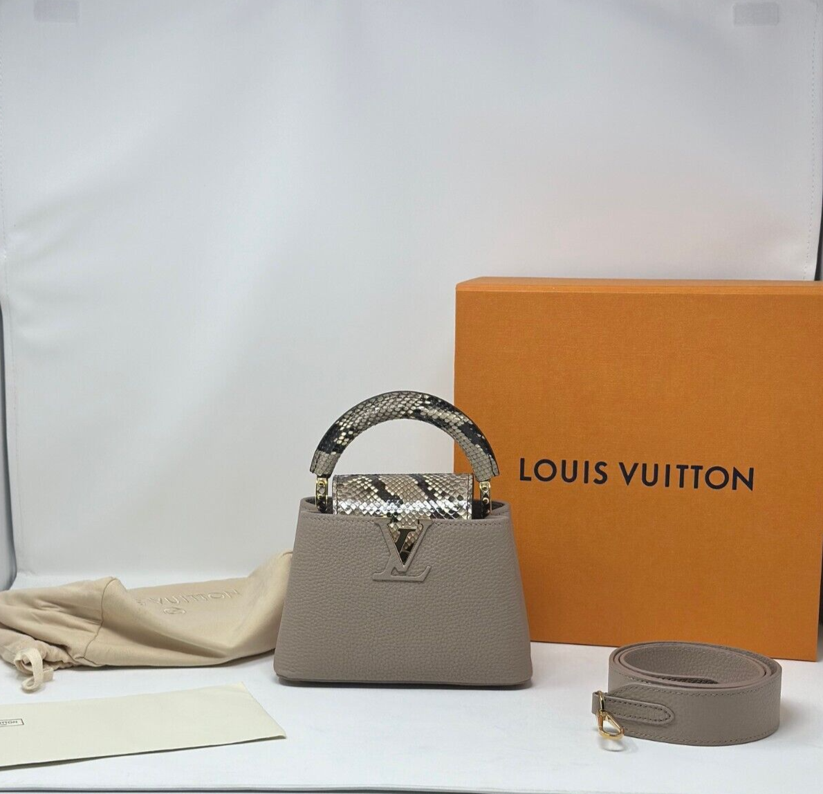 LOUIS VUITTON EXOTIC CAPUCINES MINI WITH PYTHON LEATHER NEW | eBay