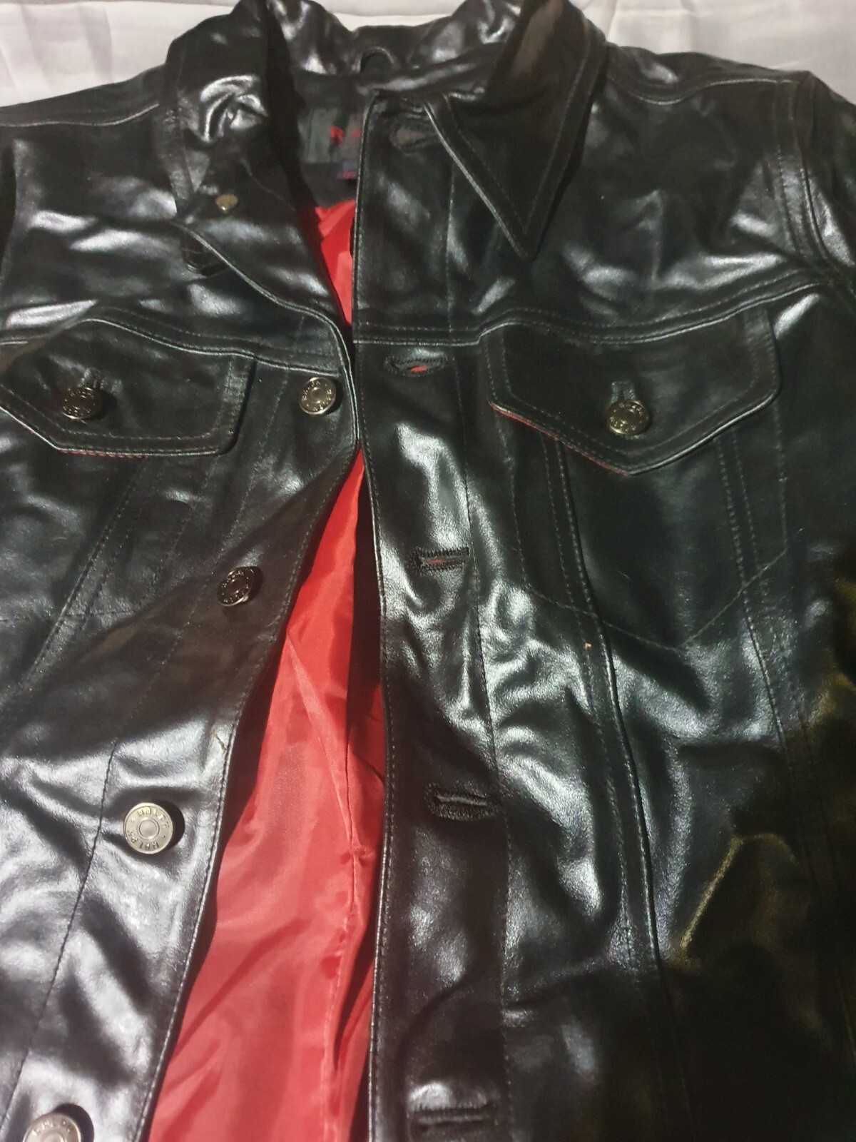 RALPH LAUREN brand new leather green  label" 1994 Hip Hop  Vintage Jacket M/S image 2