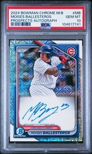 2024 Bowman Chrome Mega Box AUTOGRAPH MOISES BALLESTEROS Chicago Cubs PSA 10 GEM