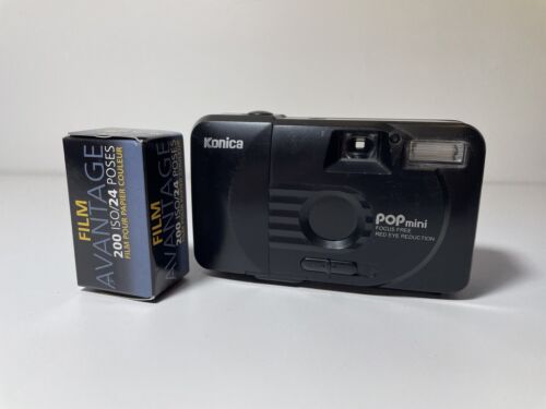 Konica POP Mini | Compact Point and Shoot Film Camera | 35mm | Black | Film 24ex - Photo 1/10