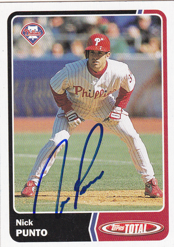 NICK PUNTO PHILADELPHIA PHILLIES SIGNED CARD CARDINALS TWINS