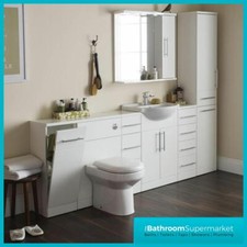 Back to Wall BTW WC Pan Toilet Concealed Cistern, Seat & Vanity Unit