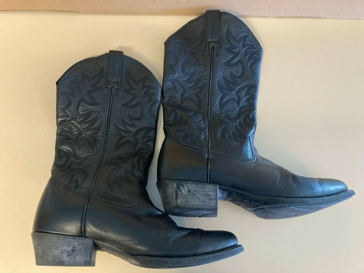 Ariat Men\'s Heritage Black Leather Cowboy Boots in Size 13D  10002218(34770) Ariat Heritage R Toe Western Cowboy Boots Black Deer Tanned  main image 3