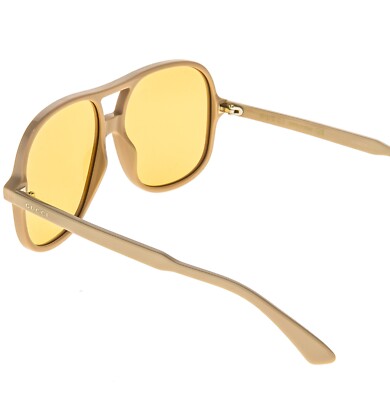 GUCCI 0706 Ivory Yellow Oversized Unisex Retro Sunglasses