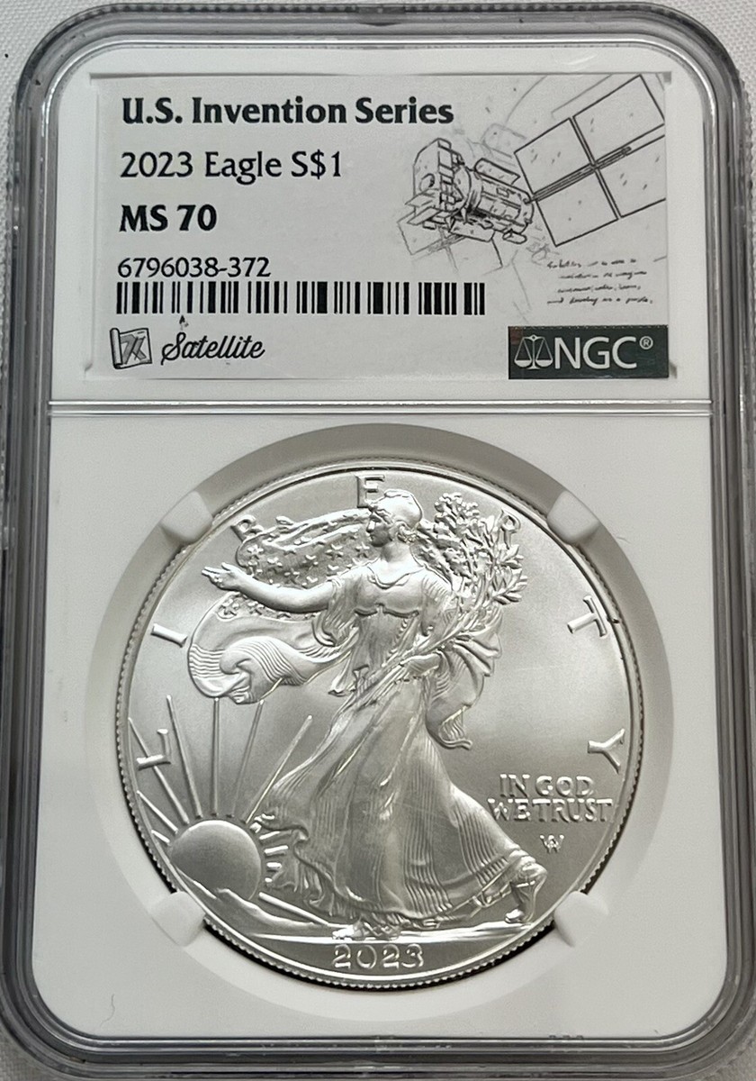 2023年 チャド共和国 リディアステーター GILT銀貨 NGC MS70 2023 U.S. Invention Series Satellite Silver Eagle NGC MS 70 | eBay