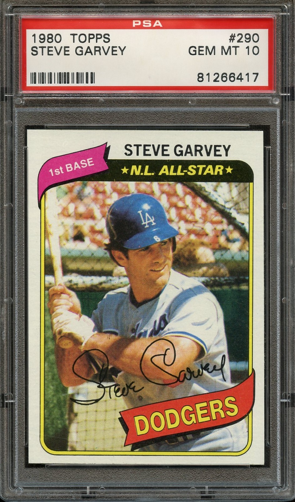 1980 Topps #290 Steve Garvey PSA 10 - Dodgers
