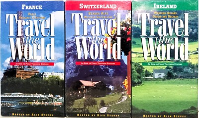 Lot of 3 Travel the World; Rick Steves (VHS) France, Ireland, Switzerland