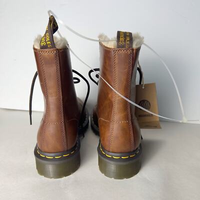 Dr martens Serena 1460 brown leather faux fur lined combat boots
