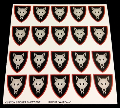 Custom Aufkleber für Schild 6075/ 375 Replacement Sticker for Shield Castle Wolf