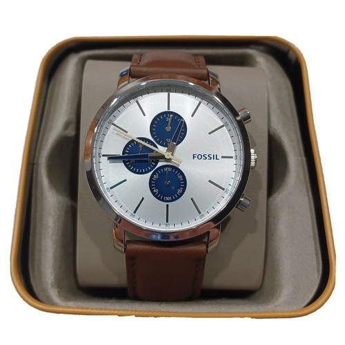 New Fossil Luther Brown Leather men's 