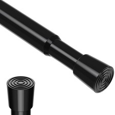 Spring Tension Rod 18-41 Inches No Drilling Adjustable 18-41inch-1P, Black