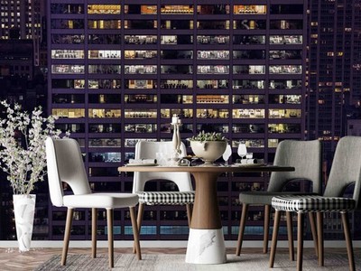 3D Architecture Lights Night Scene Wall Murals Wallpaper Murals Wall Sticker