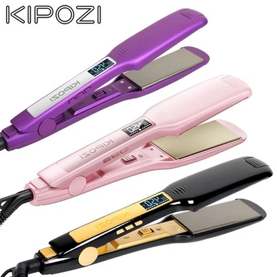 KIPOZI Glätteisen Professionelle 45mm Breite Nano Titanplatten Haarglätter LCD