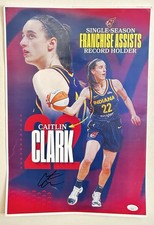 Caitlin Clark Signed 11x17 SGA Poster Indiana Fever Record Autographed JSA COA