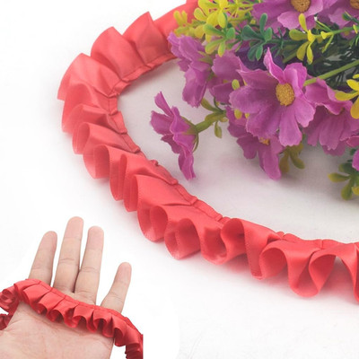 10 Yards Satin Ruffle Trim Fabric Trims 1 Inch Wide Sewing Ruffle Stretch Elasti