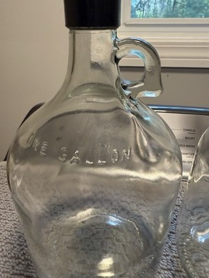 2 (set) Clear 1 Gallon glass jugs pitchers
