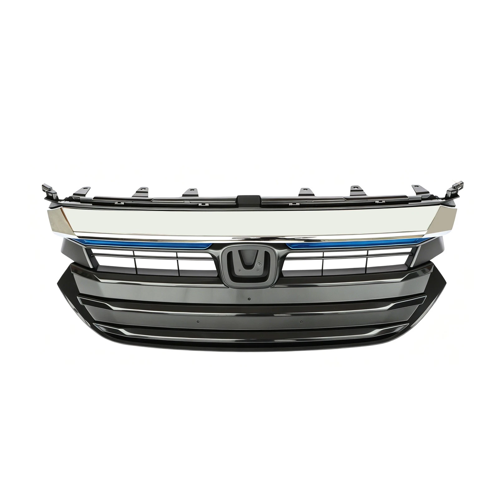 Front Upper Bumper Grille with Chrome Molding For 2019-2022 Honda Insight image 4