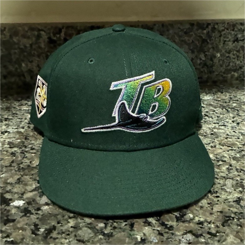 New Era Tampa Bay Rays TB Logo Green Adjustable Baseball Cap Hat One Size