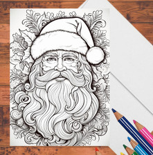 Christmas Coloring Cards: DIY Large A7 Holiday Greeting Card Kit with Envelopes