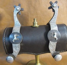 E Garcia Silver Spurs Horse Brown Finish