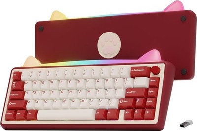 Chilkey Foxy65 Mechanical Keyboard with Knob, Gasket Mount 65% Aluminum Wirel...