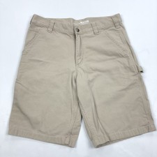 Carhartt Men's 32x11 Relaxed Fit Rugged Flex Canvas Utility Work Shorts Khaki