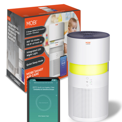 #ad MOBI 4 in 1 Smart Wi Fi Nursery Air Purifier amp; Humidifier 3 Stage w Night Light $54.99