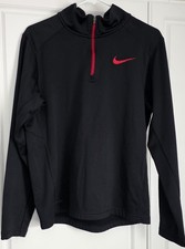 Nike Therma Fit Men  s Black/Red 1/4 Zip Pullover Mock Sz Medium NICE
