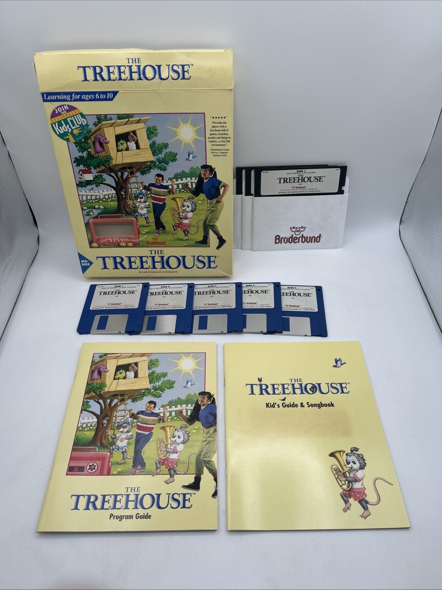 VTG Broderbund The Treehouse Game Floppy Disk Retro PC Game MS-DOS