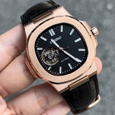 Seikmod Nauti Rose Gold Open Heart Leather NH...