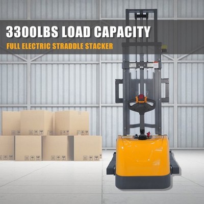 APOLLOLIFT 3300lb Cap. Electric Powered Straddle Pallet Stacker 98''/118'' Lifting
