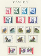 XE68754 Belgia 2002 Albert II ptaki i kwiaty drobna partia MNH