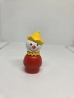 Vintage Fisher Price little people wood red Circus clown yellow hat